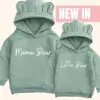 2025 Custom Family Match Mom Kids Bear Hooded Sweatshirt Fleece Spring Warm Clothes Baby Boys Girls Thick Personalized Tracksuit 1