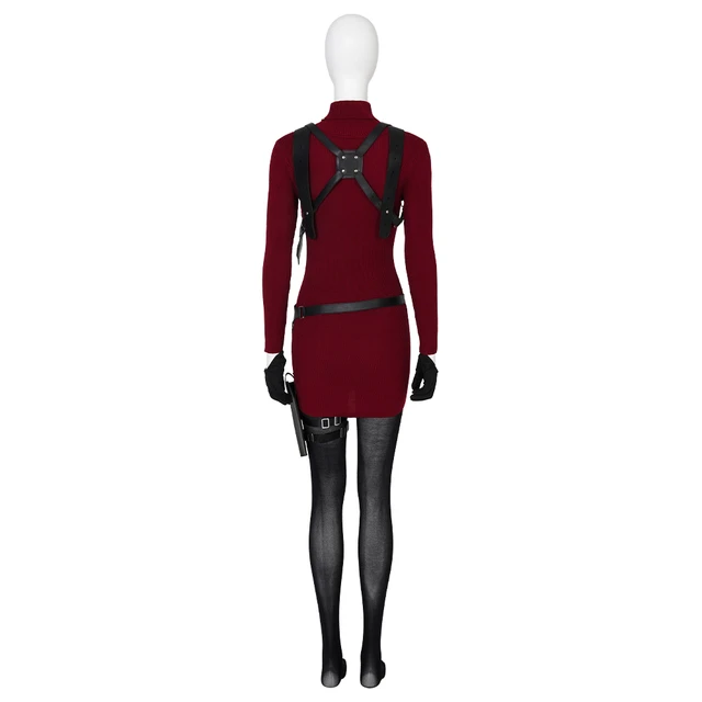 Resident Evil 4 Remake Ada Wong Cosplay Costume Sweater Dress Set with  Gloves