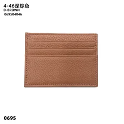 Personalized Genuine Leather Card Holder - Custom Initial Slim Wallet & Monogrammed Name Case (Brown)