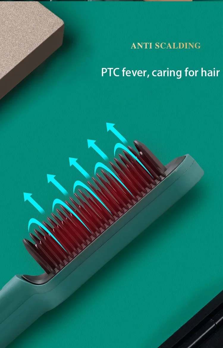peine alisador de pelo aire caliente, 5 configuraciones de temperatura, cepillo alisador, cepillo alisador de pelo profesional de calor rápido » peine alisador de pelo aire caliente