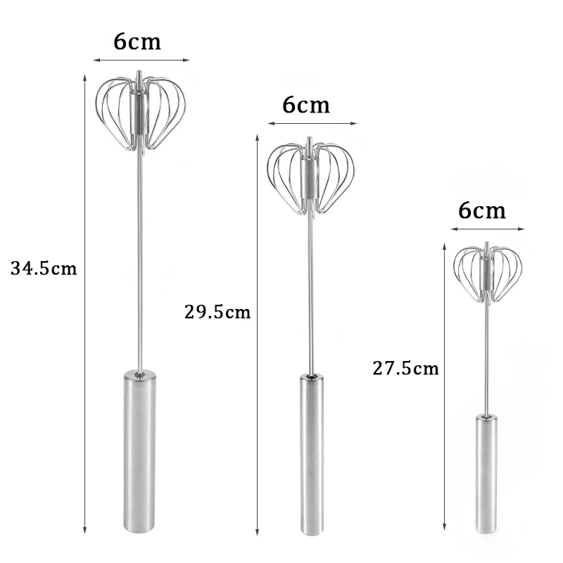 Semi-Automatic Self-Turning Egg Whisk - Versatile Hand Mixer