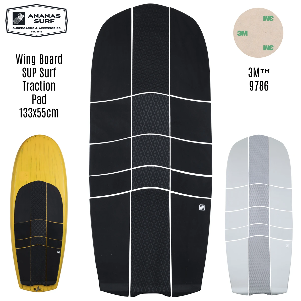 Ananas Surf Wingboard Sup Foilboard Deck Carpets Pad Set Eva Nonslip