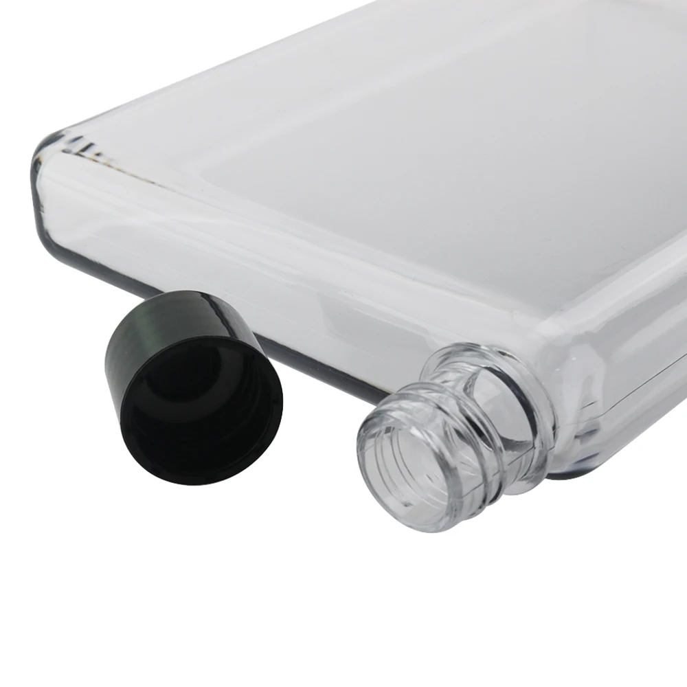 Sports Water Bottle 750ml Flat Outdoor Crystal Transparent Plastic Portable