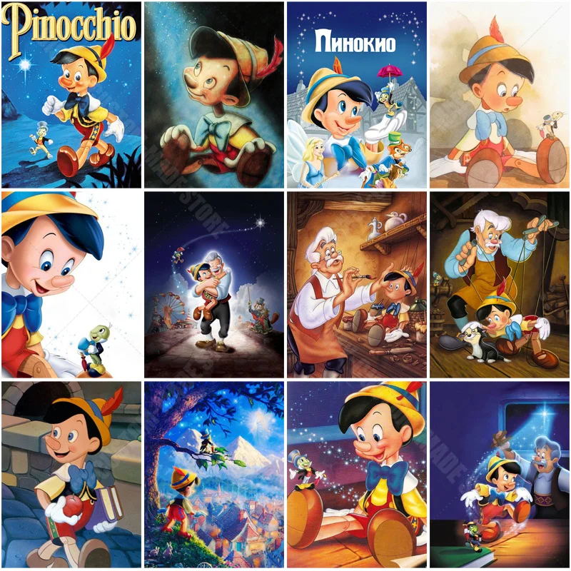 Disney Cartoon Movie Pinocchio Diy 5D Pittura Diamante Punto Croce Ricamo Completo Aneto Mosaico Wall Art Decor Regalo Di Compleanno