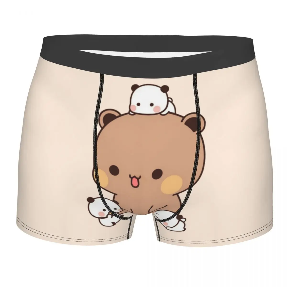 

Men Panda And Brownie Bear Couple Boxer Briefs Shorts Panties Breathable Underwear Mochi Cat Homme Funny Plus Size Underpants