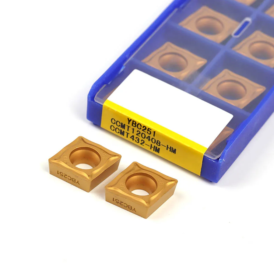 

CCMT120404/CCMT120408-HM/HR/53 YBC251 YBC252 CNC Lathes Carbide Turning Inserts Suitable For Finishing Semi-finishing Roughing