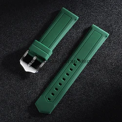 Versatile Silicone Watch Band - Premium Rubber Replacement Strap for Watches and Smartwatches (Green)
