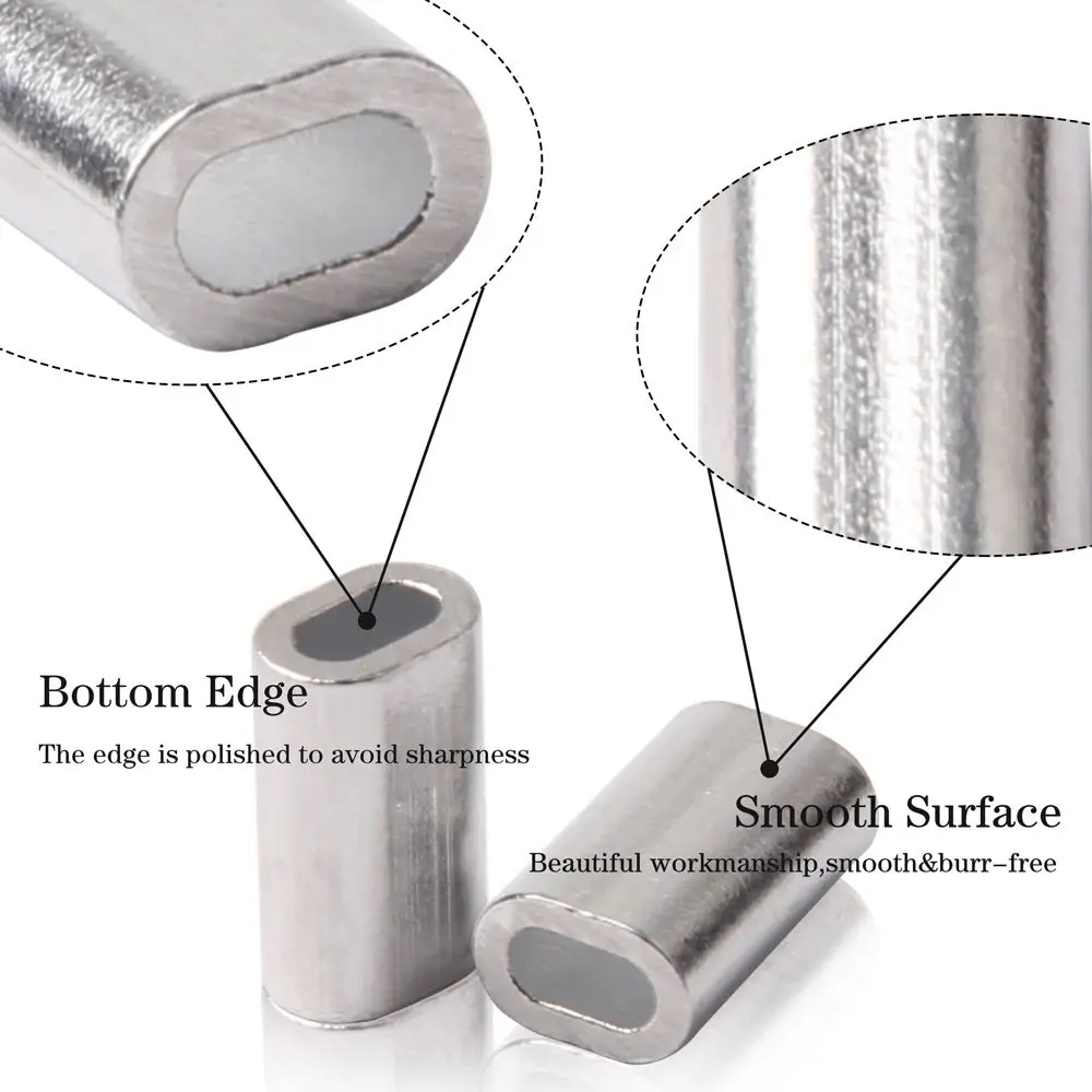 50 Pezzi Doppi Manicotti In Alluminio, Anello Di Crimpatura In - Foto 5