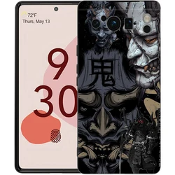 Elegant Japan Ghost Face Samurai Shockproof TPU Phone Case - Black Cover - Pixel 9 Pro (A1)