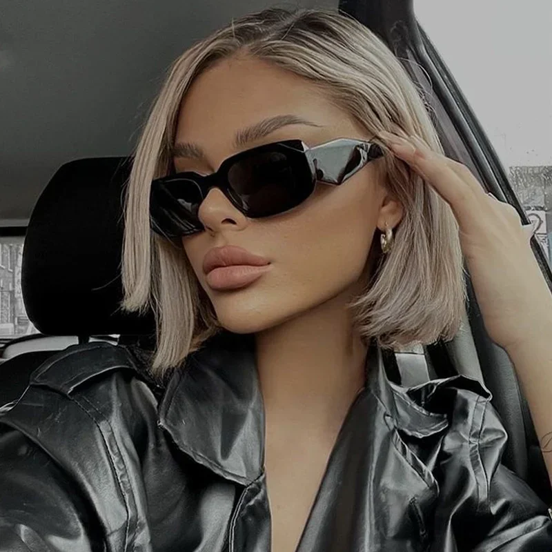 Vintage Quadrat Sonnenbrille Frauen Luxus Marke Designer Sonnenbrille Weibliche Retro Schwarz Rahmen Punk Mode Fahrer Oculos De Sol