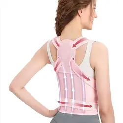 JUSTLANG Unisex Orthopedic Back Support Brace with Lumbar Pad - Small (Pink)