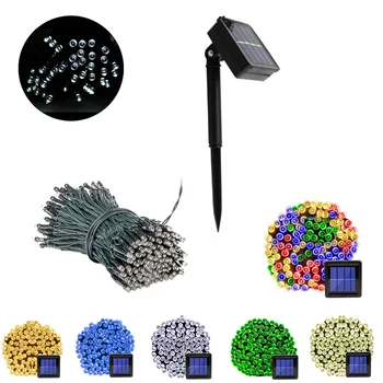 Outdoor Solar String Fairy Light 300 100 LED Festoon Waterproof Street Garland Solar Power Lamp Christmas Party for Garden Decor 1