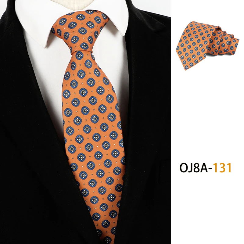 Mode 8CM Herren Krawatte Druck Muster Klassische Krawatten Für Mann Bräutigam Handfeel Polyester Krawatte Business Hochzeit Zubehör – Detail 8