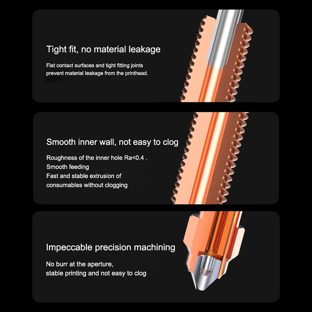 0.2/0.4/0.6/0.8/1mm K1C Nozzles Quick-Swap Hardened Steel High Temperature Resistant Nozzle For Ender 3 V3/ V3 Plus 3D Printers