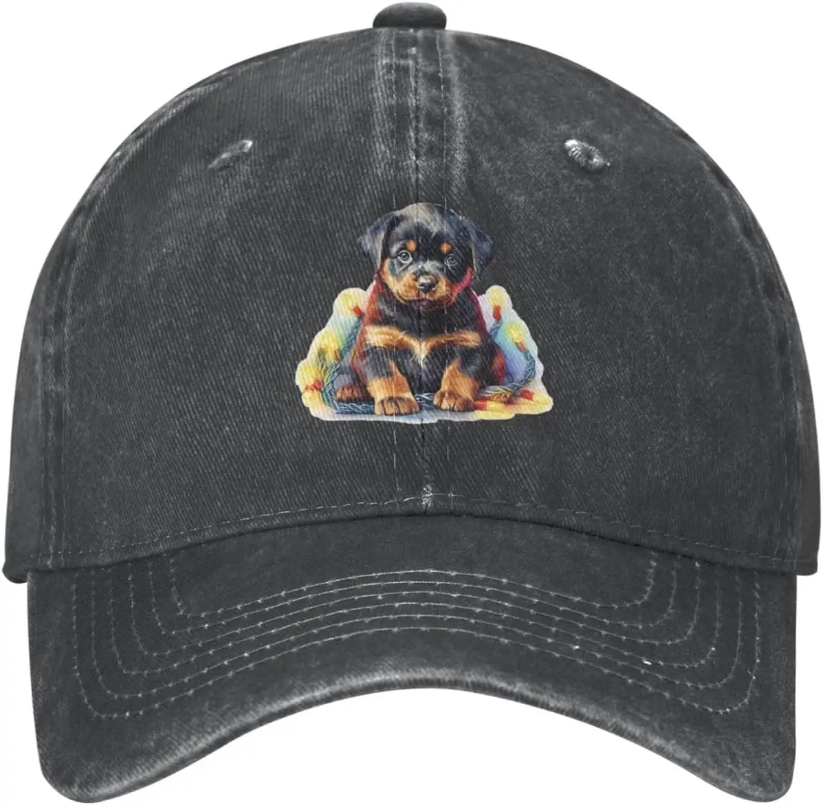 Rottweiler Puppy In Xmas Lights Hat For Women Berretti Da Baseball Cappelli Divertenti
