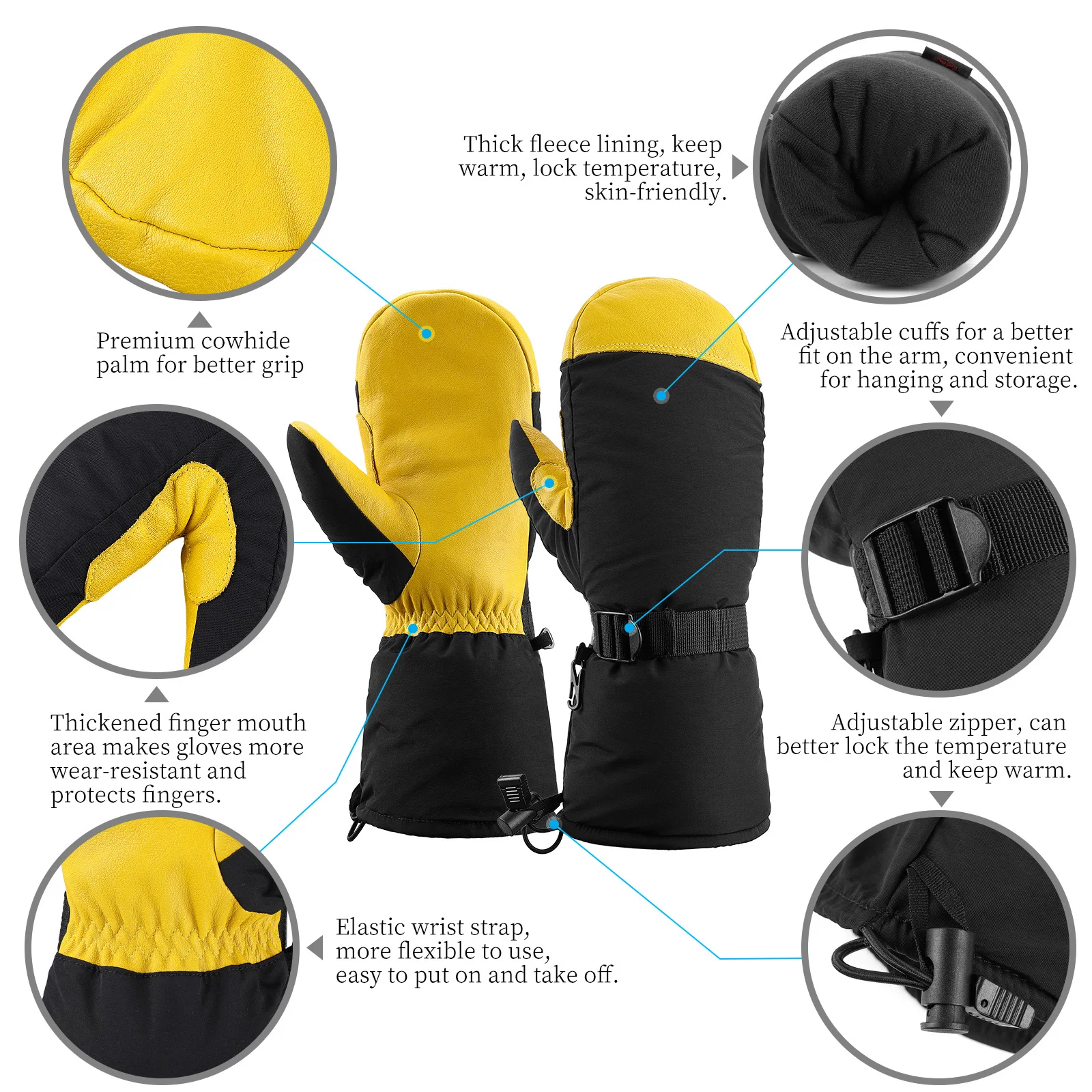 3M Ski Gloves Motorcycle Waterproof Fleece Thermal Gloves Snowboard Snowmobile Gloves Men Women Winter Snow Bike Gloves 2