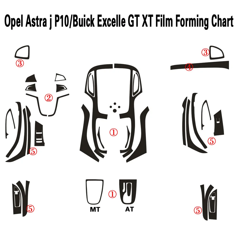 Für Opel Astra J P10 Innen Zentrale Steuerung Panel Tür Griff 3D