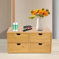 Desk Organizer Mini Bamboo Desk Organizer Drawer Desktop Storage Organizer for Office Home Toiletries, No Assembly Required 1
