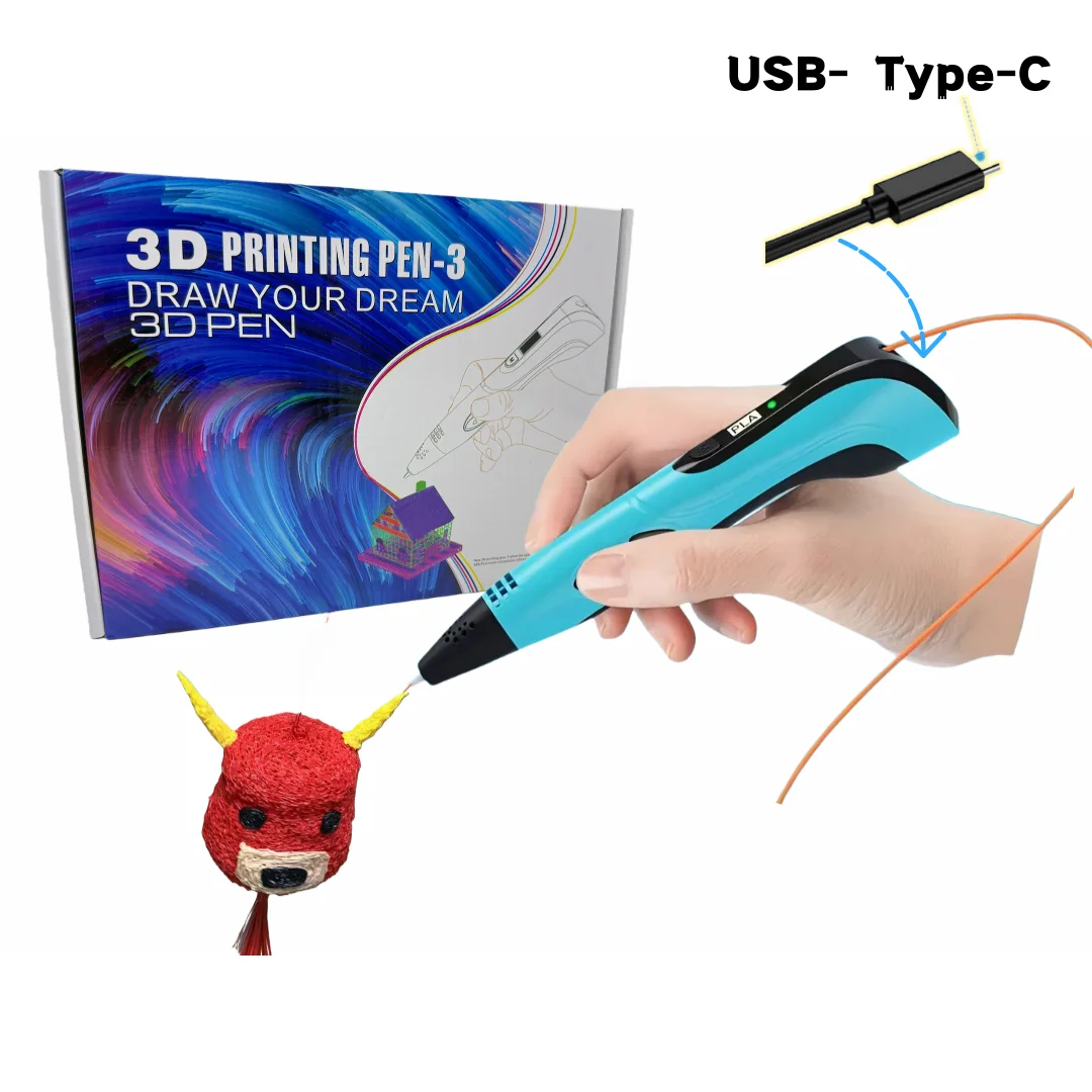 Enhanced 3D Printing Pen with LED Display and PLA Filament - Perfect Gift for Birthdays or Christmas