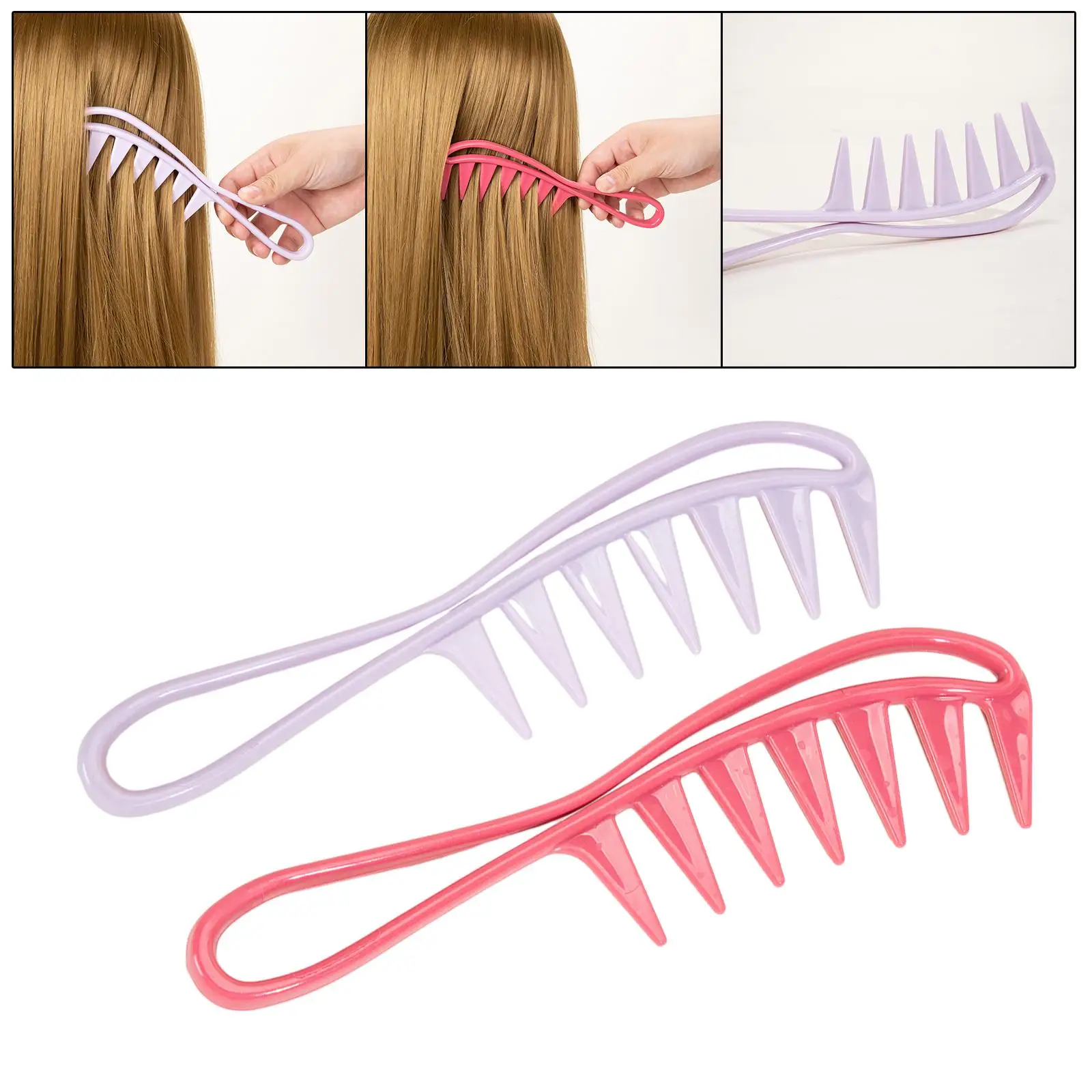 Wide Tooth Comb Ergonomic Professional Hair Detangling Comb Styling Comb Hair Brush for Barber Salon Curly Wet Wavy Thick Hair 6