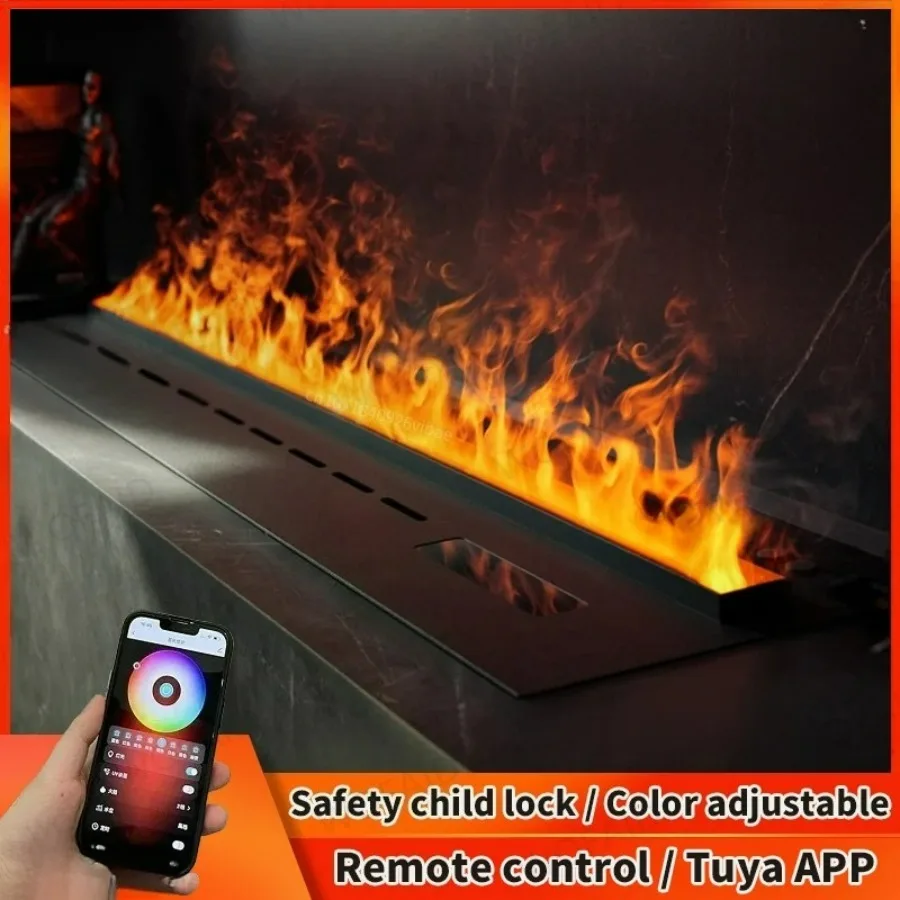 เตาผิงแบบ Atomized 3D อัจฉริยะ ปลอดภัย เป็นมิตรกับสิ่งแวดล้อม เตาเปลวไฟ LED สีสันสดใสที่สัมผัสได้ เตาผิงไฟฟ้าอัจฉริยะ 1