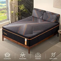 14 Inch Plush Hybrid Mattress Black Memory Foam with Individually Pocket Coils Mattress Queen Size in Box for Pressure Relief 1