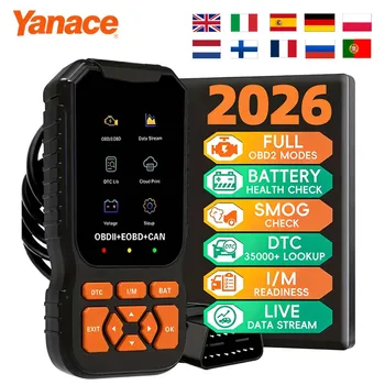 Yanace Scanner Diagnostico Auto: Lettore Codici Full CAN, Test Batteria, Dati in Tempo Reale, Diagnostica Guasti, Strumento di Scansione Luci di Avvertimento Motore