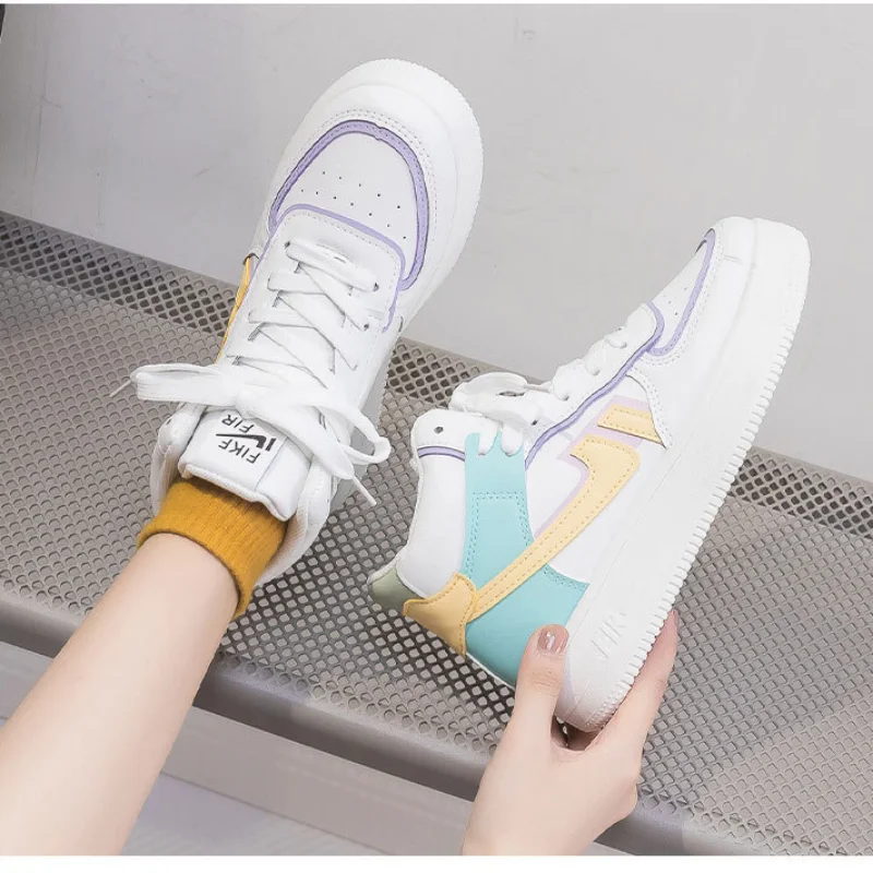 Women Sneakers Breathable Waterproof Wedges Platform Outdoor Running Shoes Woman Pu Leather Casual Jogging Trainers