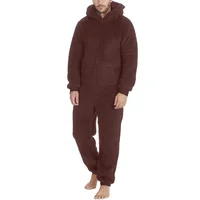 Man Sleepwear Sleeping Sexy Lingerie Jump Suit Hot Selling Men's Zipper Warm Plush Thermal One-piece Pajamas for Couples Pajama - Image 6