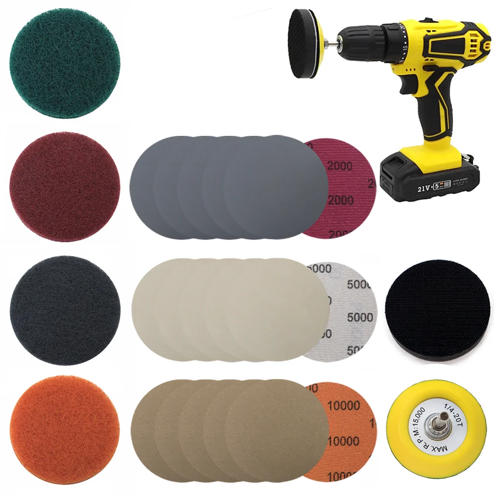 75mm Silicon Carbide Car Headlight Restoration Kit 3 Inch Car Polishing