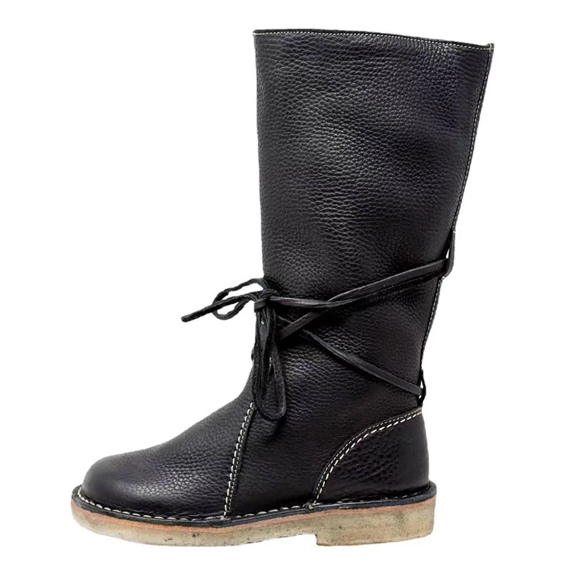 Fashion Women Winter Boots Knee High Boots Tall Snow Boots Leather Shoes Slim Thigh High Heels Long Boots Platform Shoes