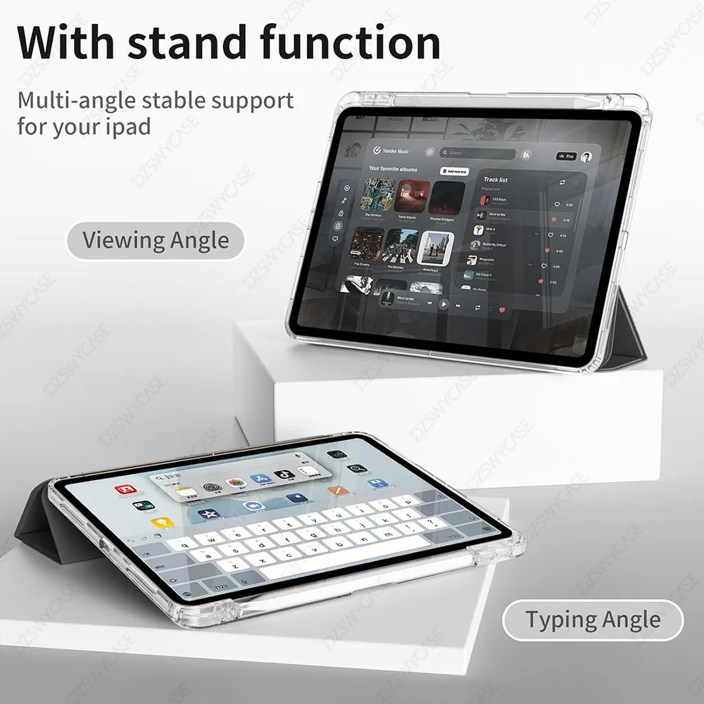 Sleek Protective Tablet Case with Pencil Holder and Auto Sleep/Wake Function