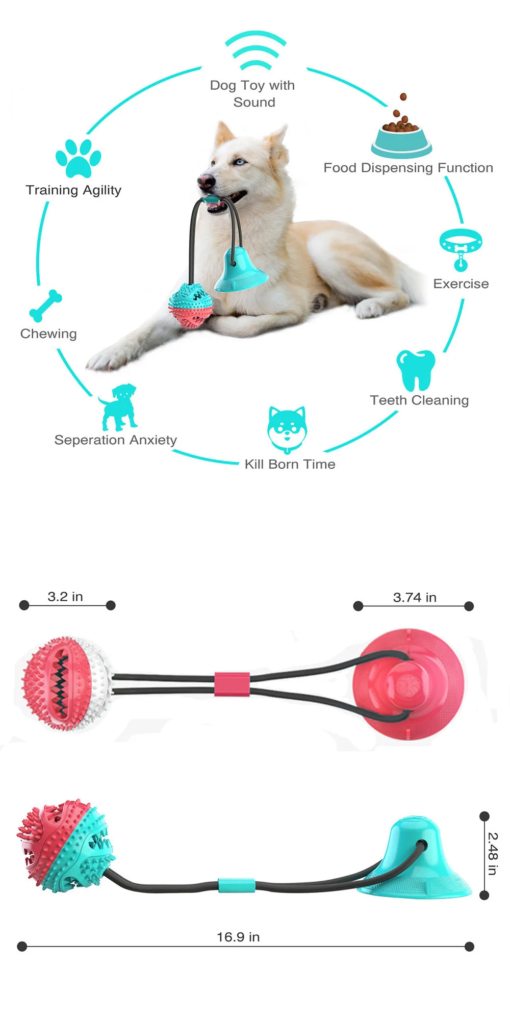 Bite-resistant pet chew toy for tooth cleaning and dental health.