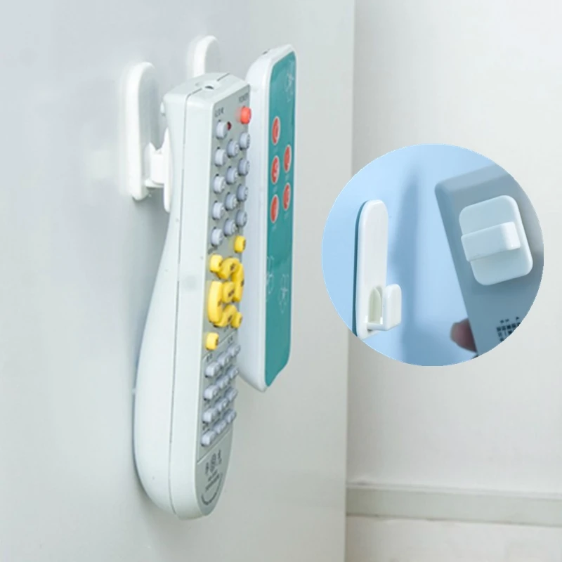 

4Pcs/Set Plastic Hooks Sticky Hook Set Air Conditioner TV Remote Control Key Practical Wall Storage Strong Hanger Holder Hook