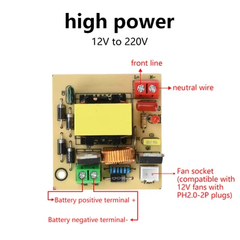 Convertitore DC-AC da 12-16.8V a 220V, Modulo Inverter Step-Up 50-100W, Adattatore di Alimentazione Universale per Pannelli Solari da Esterno