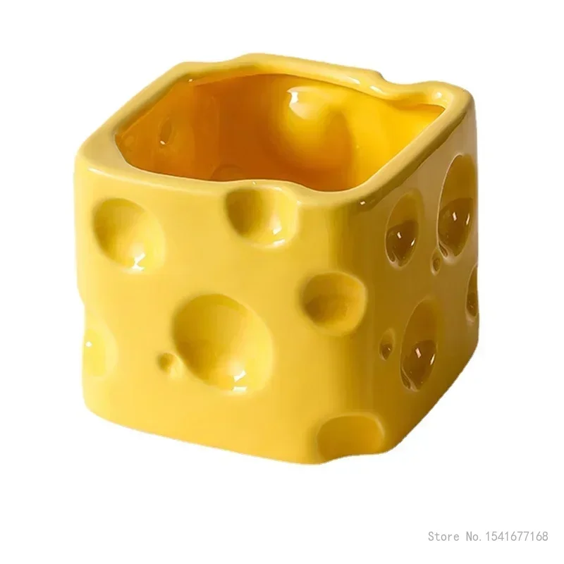 Square Cheese Shaped Storage Box, Creative Desktop Trash Can, Uncovered Home, Tea, Dining Table, Living Room Decoration, 1Pc