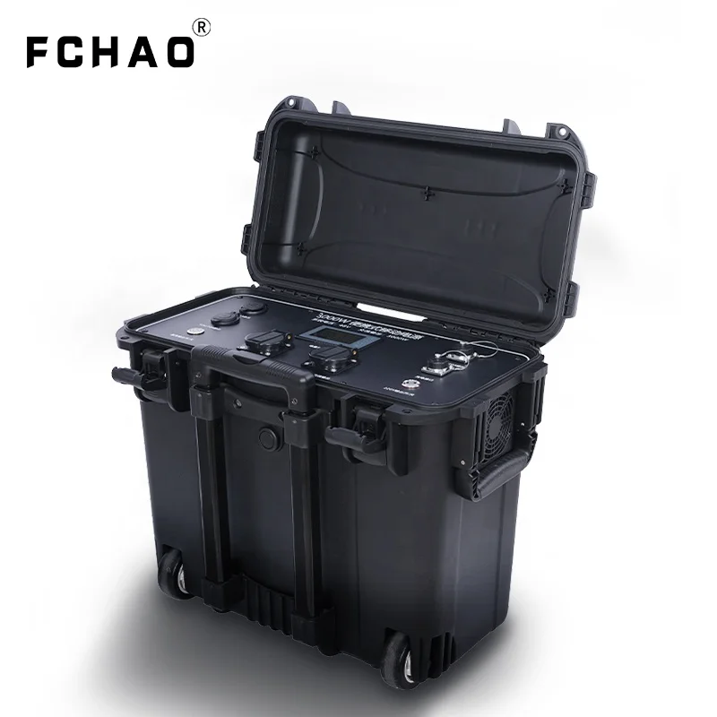 

FCHAO Power Station 3000W Portable Solar Power Station DC AC Wind Outdoor Camping Home With Solar Panels Power Bank Station USB