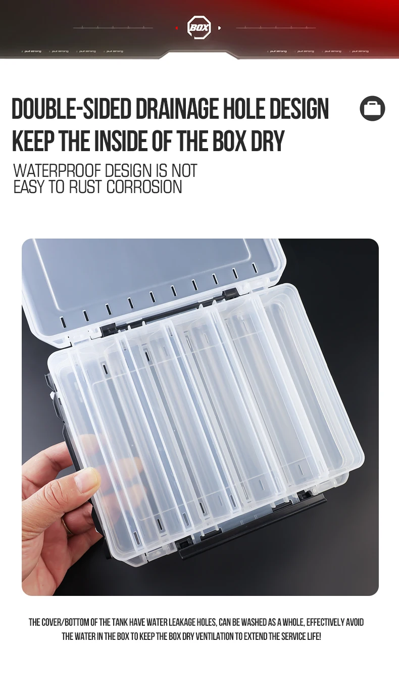 Description Picture 5 of itemTAIYU 10/14/18 Compartment Double Sided Large Fishing Tackle Box for Storage Big baits Sea Fishing Lure High Quality Fishing Box