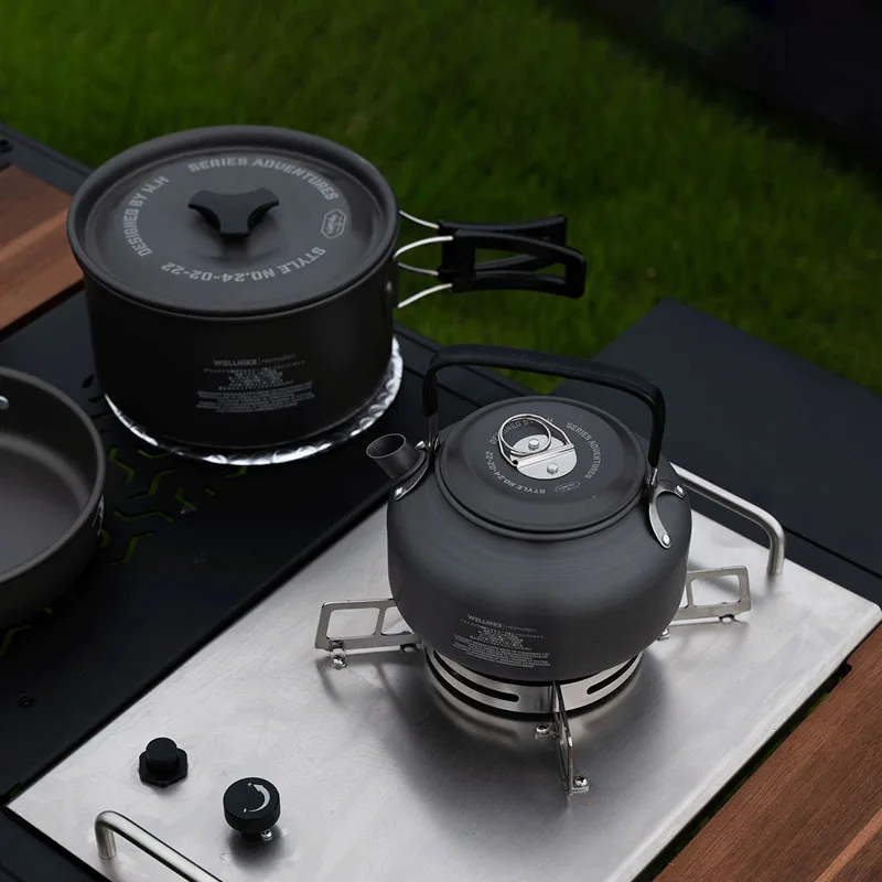 WELLHIKE Portable Camping Cookware Set – Kettle & Frying Pan for 1–2 People 4