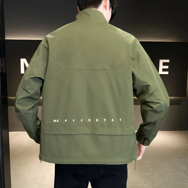 Hot selling men's jacket 2024 new spring camping outdoor boutique work overcoat simple and personalized fashion men's clothing