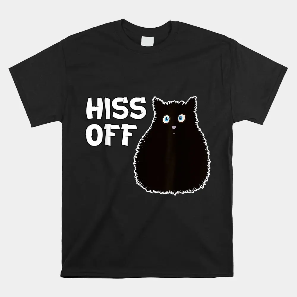 

Funny Hiss Off Funny Cat Shirt Print Round Neck Short Sleeve T-shirt Top