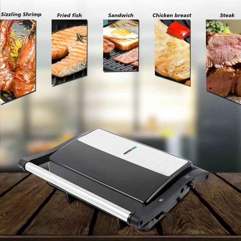 Electric Grill Steak Meat Hamburger Sandwich Maker Breakfast Machine Frying Pan Barbecue Plate EU Plug 5