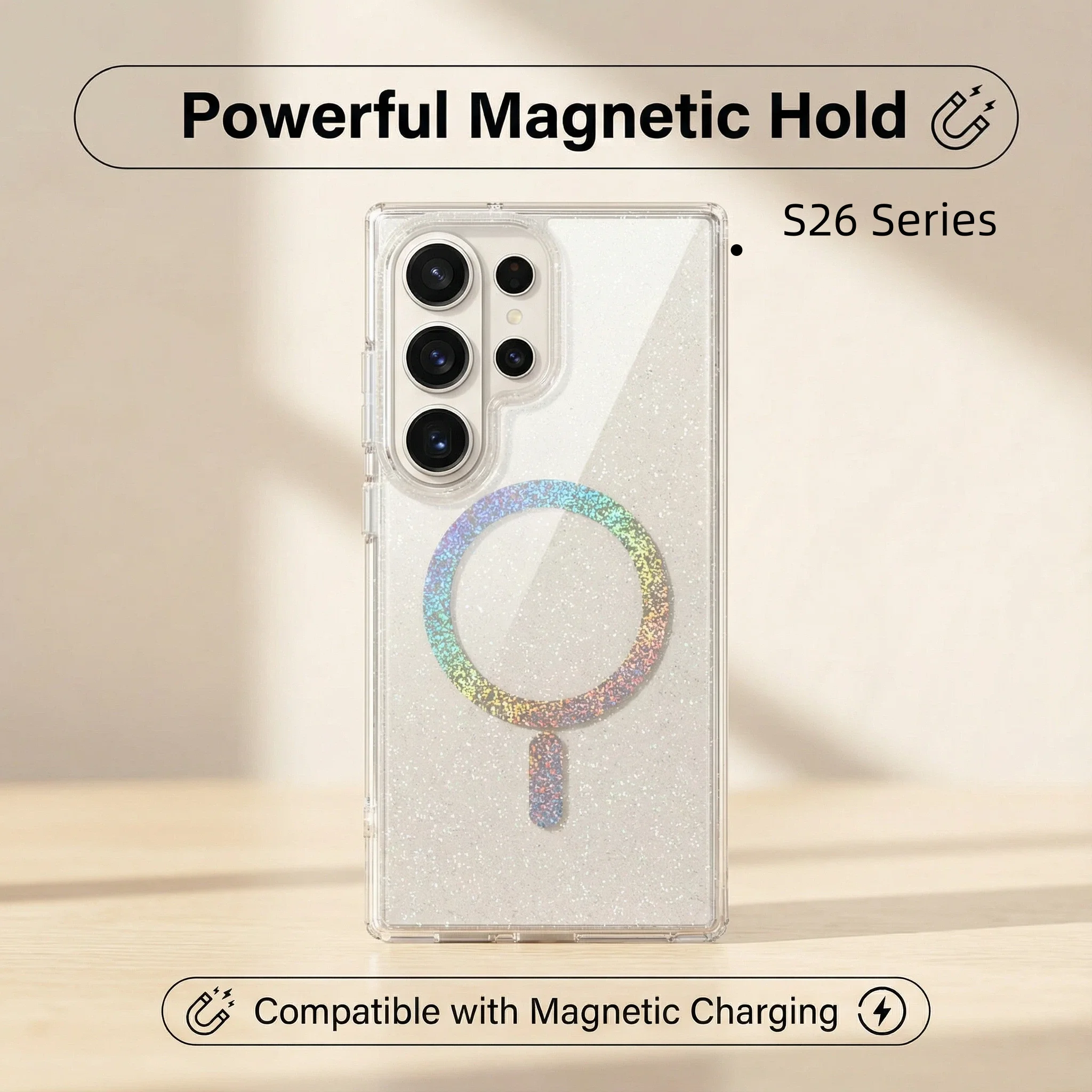 Sparkling Star Transparent Magnetic Phone Case