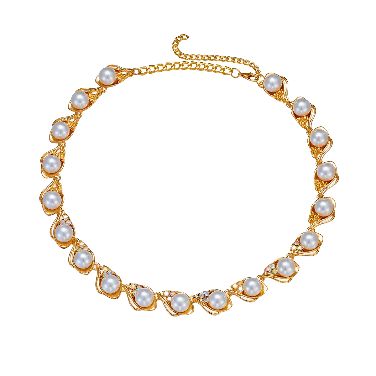 

Premium Pearl Necklace for lady lady gift bride Party Weddingwith Diamonds 19 rond golds