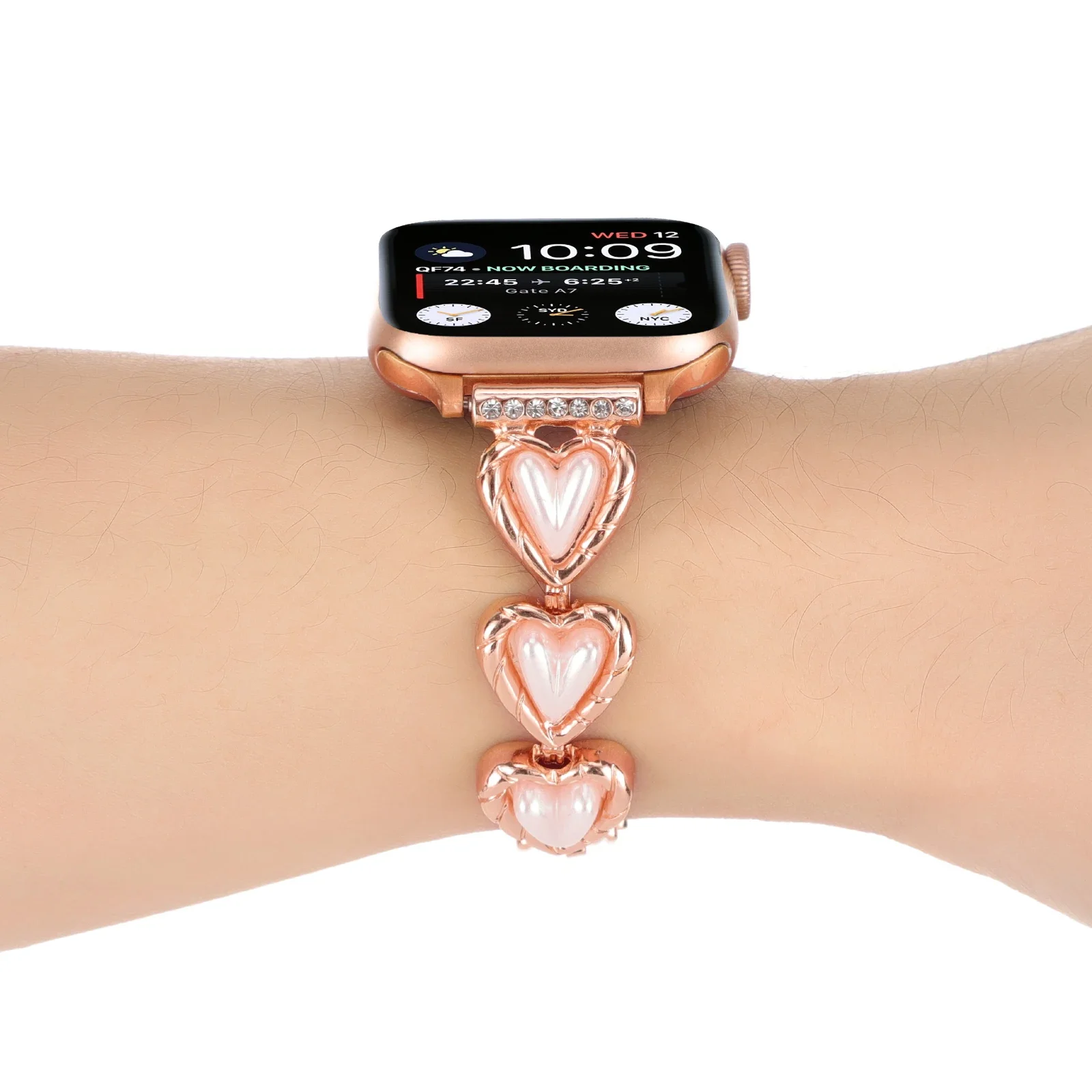 Metal＋Jewelry Strap For Apple Watch 9 8 7 45mm 41mm Ultra/2 49mm Women Bracelet Belt iWatch 6 5 4 SE 44mm 42mm 40mm 38mm Correa