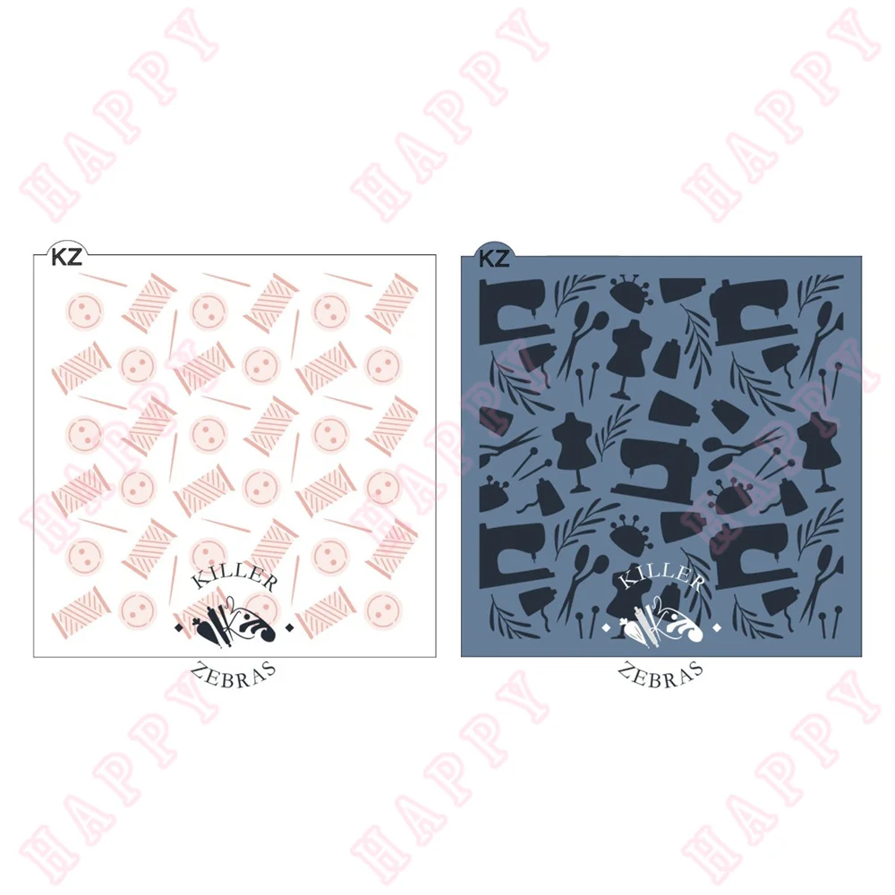 

Plastic Stencil Bust My Buttons Seamstress Decoration For Diy Scrapbooking Diary Album Paper Template Card Embossing Handcraft