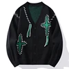 2024 Autumn/Winter New Men's Casual Knitted Cardigan V-neck Fashion Design Warm Japanese Versatile Sweater Cardigan 4