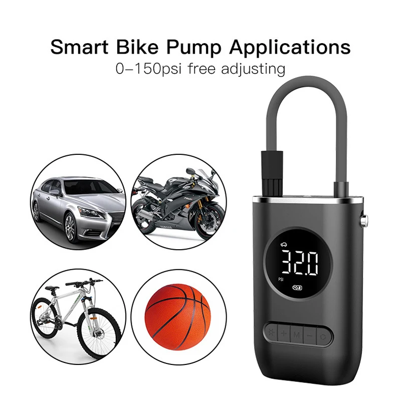 Elektrische Luftpumpe Pumpe Tragbare Mini Wireless Smart Digital Air  Kompressor Reifendruck Erkennung Für Auto Fahrrad Motorrad Bälle -  AliExpress