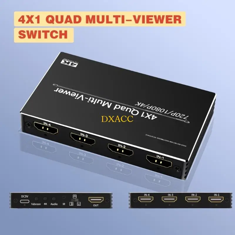 회의장용 원활한 4 in 1 전환 알루미늄 쉘을 지원하는 DXAC 고성능 HDTV 스위처