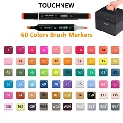 Alcohol-Based Dual Tip Art Markers Set with Soft Brush and Chisel Tips - 30 to 168 Vibrant Colors (Black 60 Colors)